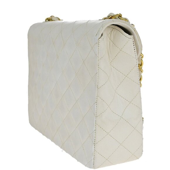 CHANEL CC Logo Matelasse 23 Chain Shoulder Bag Leather White - Picture 4 of 14